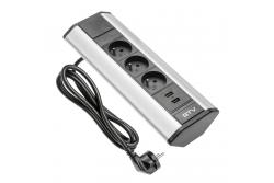 Corner power socket