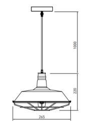 Decor Solen hanglamp industriele vorm met gouden rooster  26,5 cm 2362