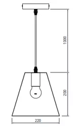 Decor Oxalis pendant lamp with black metal frame in geometric shape diameter 22 cm 3161