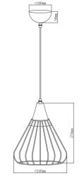 Decor Tess zwart/ gouden metalen kegelvormige draadhanglamp 2394