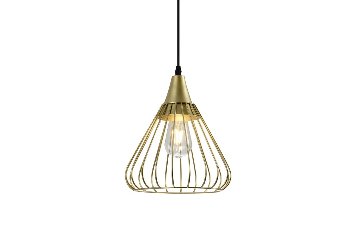 Decor Tess gold metal conical wire pendant lamp 2516
