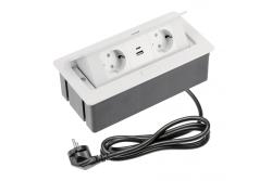 Indux SOFT Flush-Mount Outlet White 2x Grounded Outlets (Type F) + USB-A &amp; USB-C 3600W