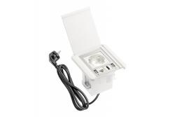 Indux Flip Flush-mount outlet white 1x grounded outlet + 2x USB-A 12W + HDMI + RJ45