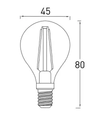 Decor Lumiere round LED lamp E14 Filament candle light 1800K in Smoke Glass 45mm