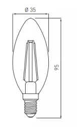 Decor Lumiere oval LED lamp E14 Filament neutral white 3000K Clear glass 35mm