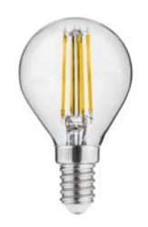 Decor Lumiere round LED bulb E14 Filament neutral white 3000K Clear glass 45mm
