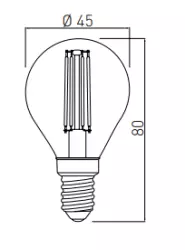Decor Lumiere round LED lamp E14 Filament cold white 4000K Clear glass 45mm