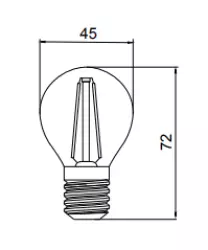 Decor Lumiere round LED bulb E27 Filament neutral white 3000K Clear glass 45mm 2W