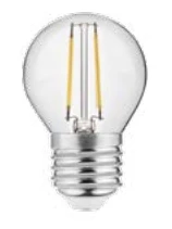 Decor Lumiere round LED bulb E27 Filament neutral white 3000K Clear glass 45mm 2W