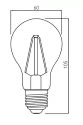 Decor Lumiere round LED lamp E27 Filament neutral white 3000K Clear glass 60mm