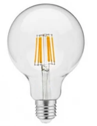 Decor Lumiere round LED lamp E27 Filament neutral white 3000K Clear glass 95mm