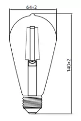 Decor Lumiere Edison LED bulb E27 Filament neutral white 3000K Clear glass 64mm