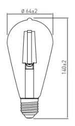 Decor Lumiere Edison LED bulb E27 Filament neutral white 3000K gold-colored glass 64mm