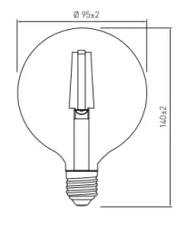 Decor Lumiere round LED lamp E27 Filament neutral white 3000K gold-colored glass 95mm