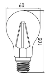 Decor Lumiere round LED lamp E27 Filament warm white 2700K Smoked glass 60mm