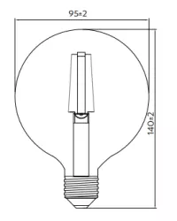 Decor Lumiere round LED lamp E27 Filament candle light 1800K Smoke glass 95mm