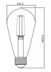 Decor Lumiere Edison LED bulb E27 Filament warm white 2700K Smoke glass 64mm
