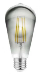 Decor Lumiere Edison LED bulb E27 Filament warm white 2700K Smoke glass 64mm