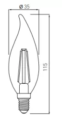 Decor Lumiere candle LED lamp E14 filament neutral white 3000K milk white 35mm