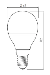 Decor Lumiere round LED bulb E14 cold white 4000K Clear glass 47mm