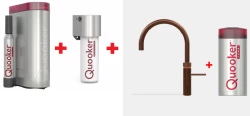 Quooker Fusion Round Rose Koper Combi+ & CUBE Warm, koud, kokend, gefilterd, koud, bruisend water 22+FRRCO+CUBE