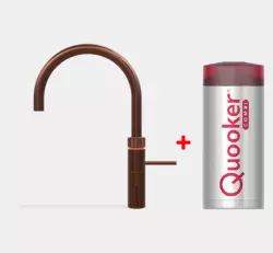 Quooker Fusion Round Rose Koper Combi+ & CUBE Warm, koud, kokend, gefilterd, koud, bruisend water 22+FRRCO+CUBE