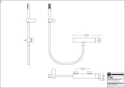 Waterevolution Flow douchethermostaat met douchegarnituur zwart T140TPR