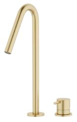 Waterevolution Flow 2-gats wastafelkraan licht goud met hoge V 120mm uitloop T1122VWGE