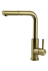 Pure.Sink Elite Steel Kuhinjska pipa Spark-S v barvi PVD brušeno zlato z izvlečnim izlivom PS8041-60