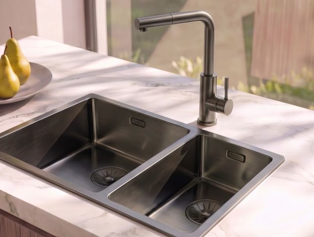 Pure.Sink Elite Steel Spark-S keukenkraan PVD Gun metal met uittrekbare uitloop PS8041-61