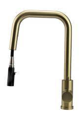 Pure.Sink Elite Steel Crystal-S keukenkraan PVD geborsteld goud met uittrekbare uitloop PS8050-60