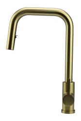 Pure.Sink Elite Steel Crystal-S keukenkraan PVD geborsteld goud met uittrekbare uitloop PS8050-60