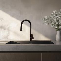 Pure.Sink Elite Steel Stream-S keukenkraan Matzwart met uittrekbare uitloop PS8045-10