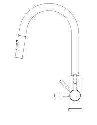 Ausmann Elite Steel Stream-S keukenkraan PVD geborsteld goud met uittrekbare uitloop PS8045-60