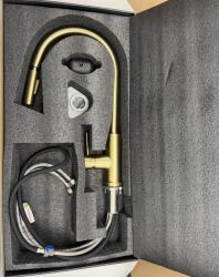 Pure.Sink Elite Steel Stream-S keukenkraan PVD geborsteld goud met uittrekbare uitloop PS8045-60