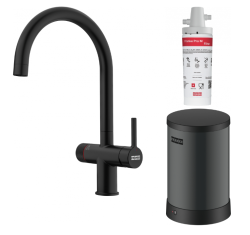 Franke Maris water hub 4L boiler 3-1 met Twist mechanische kokend water kraan mat zwart met waterhub bypass 1208967862