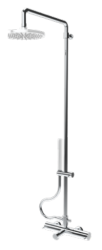 Waterevolution Flow drie-weg douchemengkraan met hoofddouche en ronde handdouche licht goud T131NRWGE
