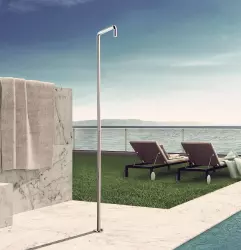 Waterevolution Flow bazenska prha tuš stolp samo hladna voda svetlo zlato brušeno T145WGE