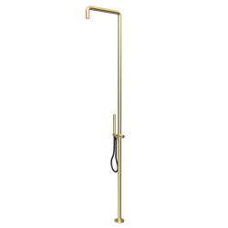 Waterevolution Flow tuš steber z mešalnim gumbom in ročno prho Light Gold T147WGE