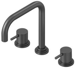 Waterevolution Flow Kuhinjska mešalna baterija s tremi luknjami in kotnim izlivom ter priključkom za filtrirano vodo T152HGME gun metal 