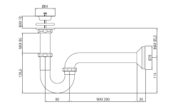 PB Unix P siphon de tuyau en métal, y compris un drain de 1 1/4", Bronze foncé 1208969826