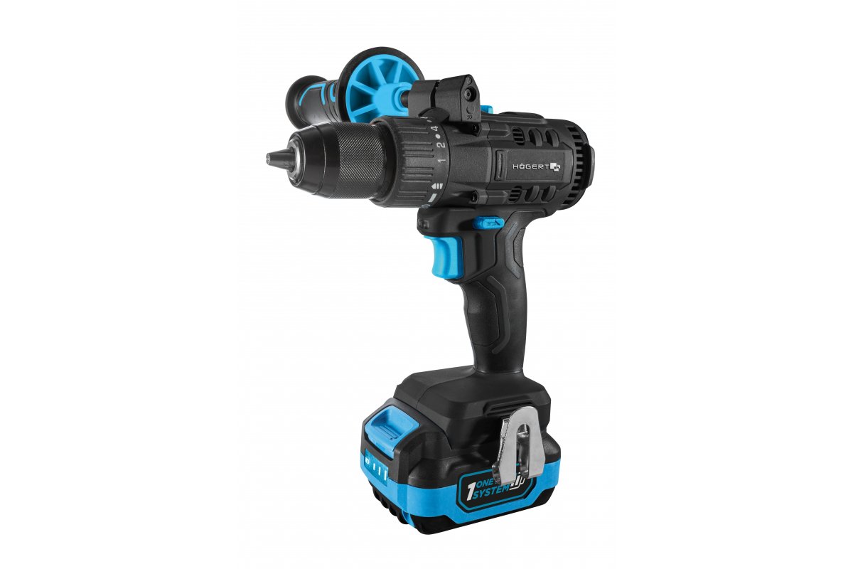 HÖGERT Brushless accuschroevendraaierset, 18V, met bithouder, bitmagazijn, oplader en accu