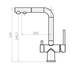 Quadri Ellington 3-Weg Keukenmengkraan met Uittrekbare Uitloop en Gefilterd Water – RVS - 1208970082