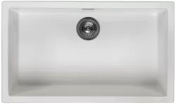White Large Sink 70x40 cm Under-Counter, Over-Counter with Gun Metal Plug 1208970520