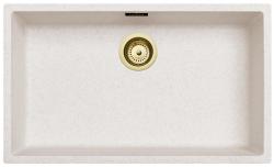 Sand White Large Sink 70x40 cm Under-Counter, Over-Counter with Gold Plug 1208970527