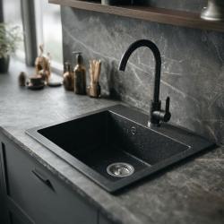 Graniteland Veritas Kitchen Mixer Tap Arduin Hardstone Look with Swivel Spout 1208970675