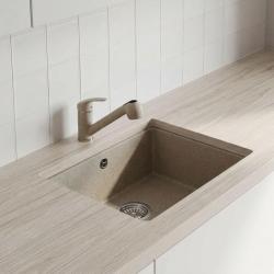 Graniteland Rhea Kitchen Mixer Tap Beige Sand with Retractable Spout and Dual-Function Hand Shower 1208970713