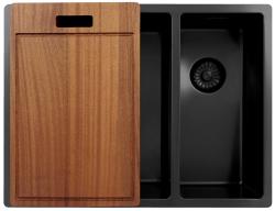 Pure.Sink Exclusivo Gun Metal 1,5 anderhalve spoelbak 34+18 cm 10mm radius PEX341840-61