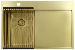 Pure.Sink Exclusivo Gouden kleine spoelbak met afdruipgedeelt 78x52 cm Tapwing links PEX3478LT-60