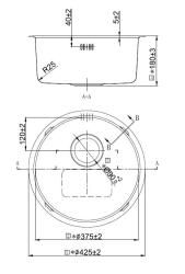 Pure.Sink Rondo RVS Ronde Spoelbak vlakinbouw, onderbouw en opbouw 38 cm PRN38-02